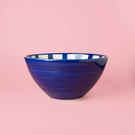 SEO. Handgefertigte Keramik - Servierschüssel Costa Azul – Blau & Weiß | Alfar Tierra Cocida - Linkreich