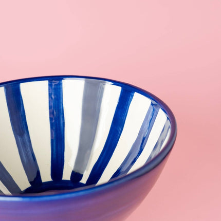 SEO. Handgefertigte Keramik - Servierschüssel Costa Azul – Blau & Weiß | Alfar Tierra Cocida - Linkreich