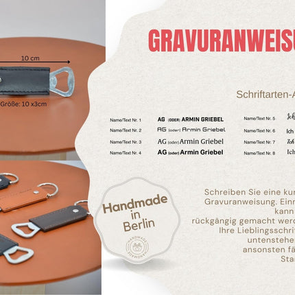Handgefertigter Leder Schlüsselanhänger mit Flaschenöffner und Gravur – Geschenk für Männer, Rustikales Design () kaufen bei Linkreich – Jetzt entdecken!