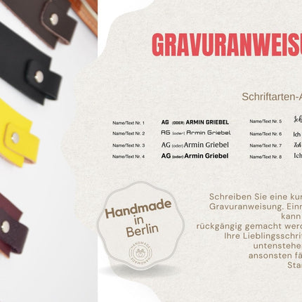 Handgefertigtes Leder - Lesezeichen. Mit Gravur von Namen, Initialen oder Zitaten. Einzigartiges Geschenk für Bücherfreunde. () kaufen bei Linkreich – Jetzt entdecken!