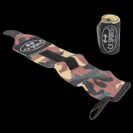 SEO. Handgelenkbandagen - mit starkem Klettverschluss & Daumenspannschlaufe - C.P - T18 - Camo Olive Grün Linkreich