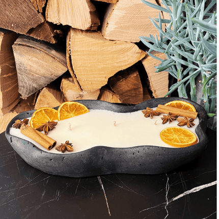 Handgemachte Betonduftkerze "Wave: Grey or Black" Bio Sojawachs mit Vanilla Toffee Duft - Betondekoration - Betonaccessoires oder Betondeko für Zuhause (Duftkerze) kaufen bei Linkreich – Jetzt entdecken!