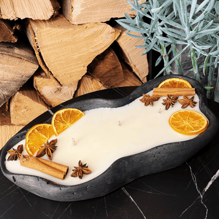 Handgemachte Betonduftkerze "Wave: Grey or Black" Bio Sojawachs mit Vanilla Toffee Duft - Betondekoration - Betonaccessoires oder Betondeko für Zuhause (Duftkerze) kaufen bei Linkreich – Jetzt entdecken!