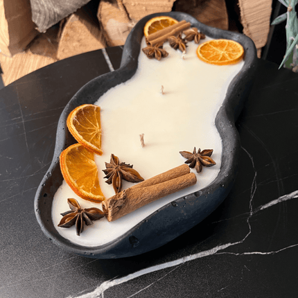 Handgemachte Betonduftkerze "Wave: Grey or Black" Bio Sojawachs mit Vanilla Toffee Duft - Betondekoration - Betonaccessoires oder Betondeko für Zuhause (Duftkerze) kaufen bei Linkreich – Jetzt entdecken!