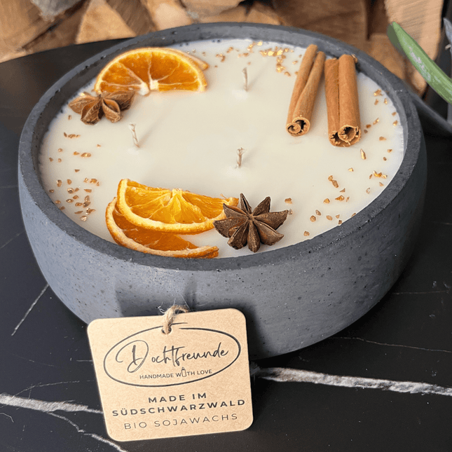 Handgemachte Betonkerze "Big Black" Duft Vanilla Toffee von DochtFreunde (Duftkerze) kaufen bei Linkreich – Jetzt entdecken!