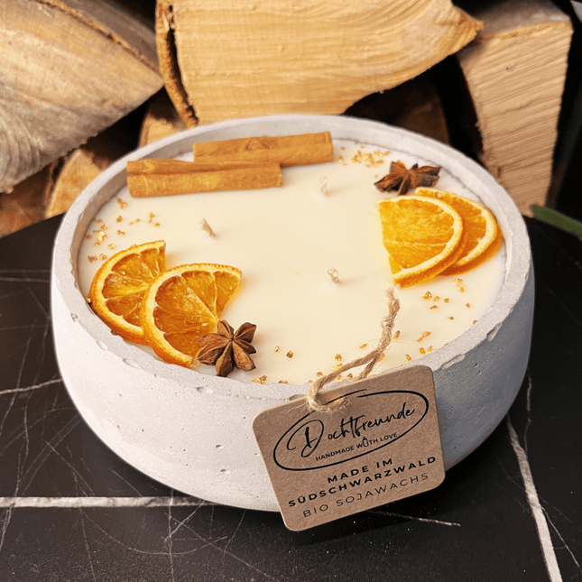 Handgemachte Betonkerze "Big Grey" 3x Baumwolldocht mit Duft Vanilla Toffee von DochtFreunde (Duftkerze) kaufen bei Linkreich – Jetzt entdecken!