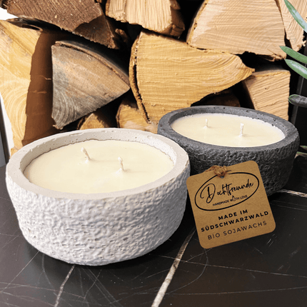 Handgemachtes Betonkerzen - Set "Black and White natural" - Stilvolle Sojawachskerze für Ihr Zuhause. Aromatherapie Kerze - aus dem Südschwarzwald (Duftkerze) kaufen bei Linkreich – Jetzt entdecken!