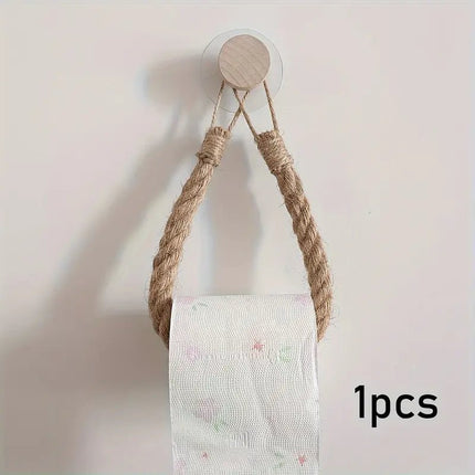 SEO. Hanfseil Toilettenpapierhalter selbstklebend, Massivholz Baumwollseil für´s Wohnmobil - Linkreich