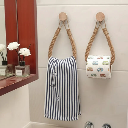 SEO. Hanfseil Toilettenpapierhalter selbstklebend, Massivholz Baumwollseil für´s Wohnmobil - Linkreich