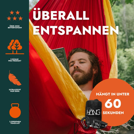 SEO. HÄNG Hängematte + Aufhängung - Bordeaux - Gold Linkreich