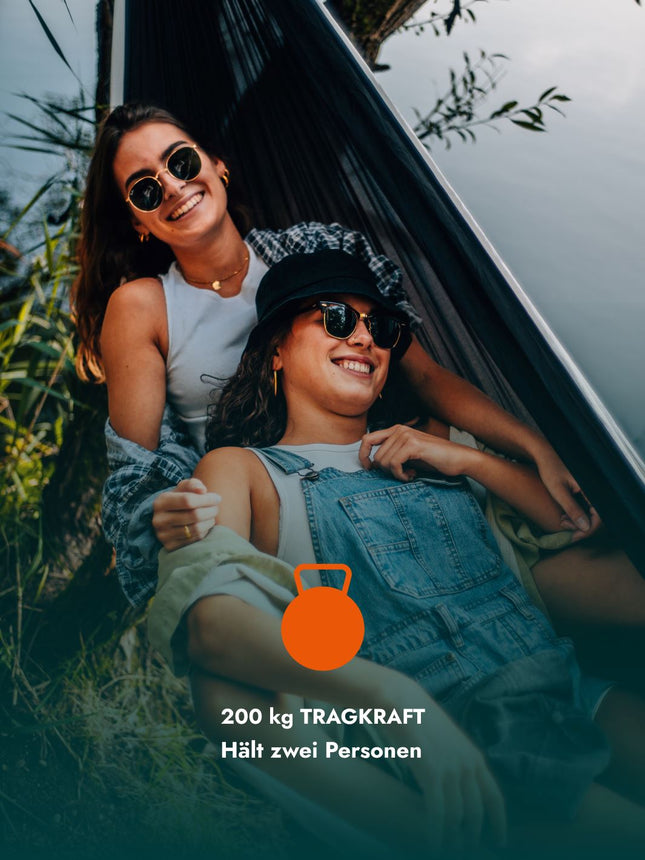 SEO. HÄNG Hängematte + Aufhängung - Black - White Linkreich