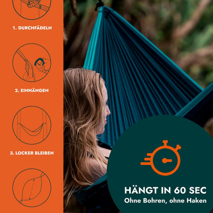 SEO. HÄNG Hängematte + Aufhängung - Black - White Linkreich