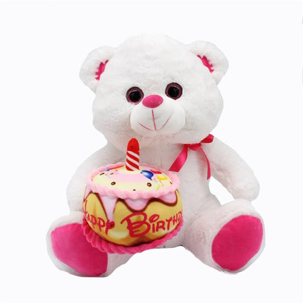 SEO. Happy Birthday Bärchen Kuscheltier - 28 cm Plüschtier Stofftier - Linkreich