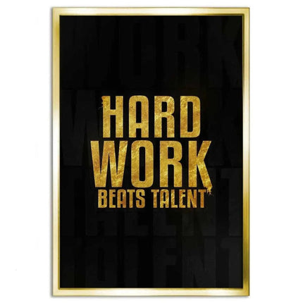 Hard Work Beats Talent - Leinwandbild Motivation (Canvas) kaufen bei Linkreich – Jetzt entdecken!