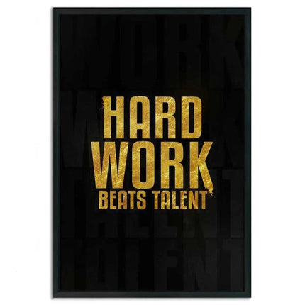 Hard Work Beats Talent - Leinwandbild Motivation (Canvas) kaufen bei Linkreich – Jetzt entdecken!