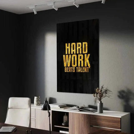 Hard Work Beats Talent - Leinwandbild Motivation (Canvas) kaufen bei Linkreich – Jetzt entdecken!