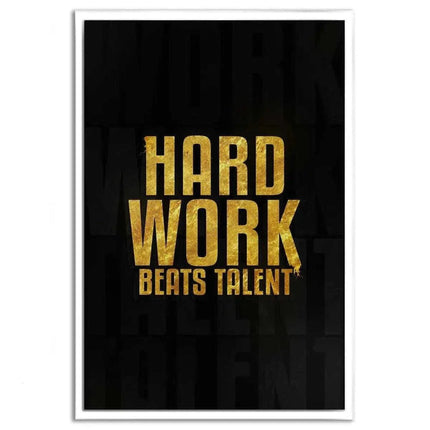 Hard Work Beats Talent - Leinwandbild Motivation (Canvas) kaufen bei Linkreich – Jetzt entdecken!