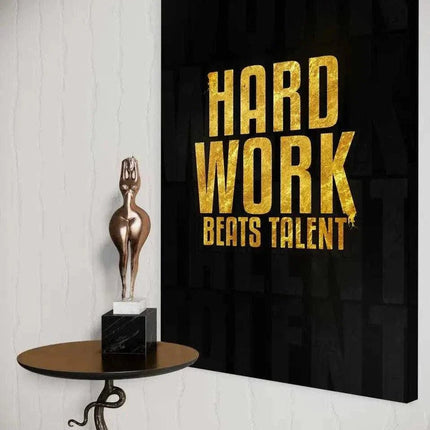 Hard Work Beats Talent - Leinwandbild Motivation (Canvas) kaufen bei Linkreich – Jetzt entdecken!