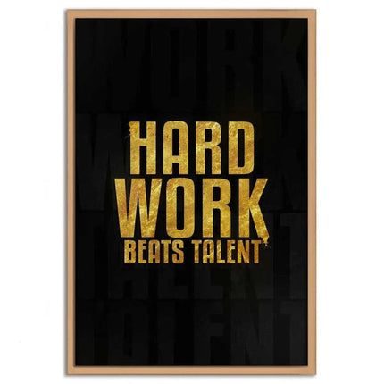 Hard Work Beats Talent - Leinwandbild Motivation (Canvas) kaufen bei Linkreich – Jetzt entdecken!