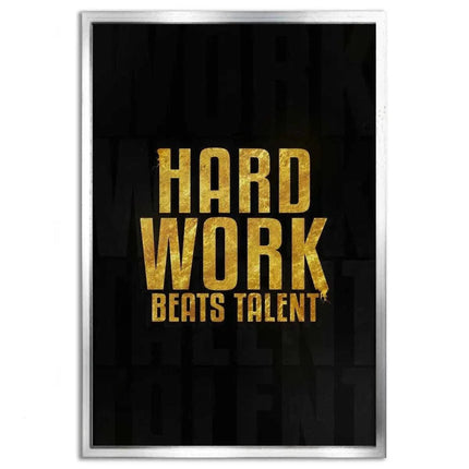 Hard Work Beats Talent - Leinwandbild Motivation (Canvas) kaufen bei Linkreich – Jetzt entdecken!