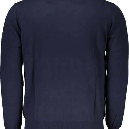 SEO. HARMONT & BLAINE Herrenpullover schwarz – Langärmliger Rundhals mit Logo - Stickerei - Blau Linkreich