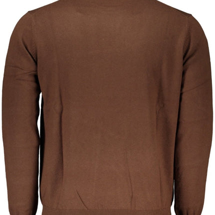 SEO. HARMONT & BLAINE Herrenpullover schwarz – Langärmliger Rundhals mit Logo - Stickerei - Blau Linkreich