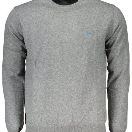SEO. HARMONT & BLAINE Herrenpullover schwarz – Langärmliger Rundhals mit Logo - Stickerei - Grau Linkreich