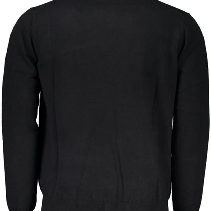 SEO. HARMONT & BLAINE Herrenpullover schwarz – Langärmliger Rundhals mit Logo - Stickerei - Blau Linkreich