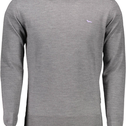 HARMONT & BLAINE Pullover Herren – Grauer Wollpullover aus Italien für Herbst/Winter
