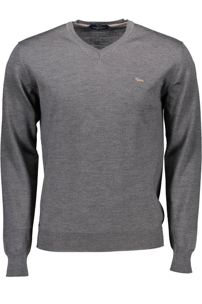 HARMONT & BLAINE Herrenpullover grau – V-Ausschnitt aus 100% Lana | soulluna.de