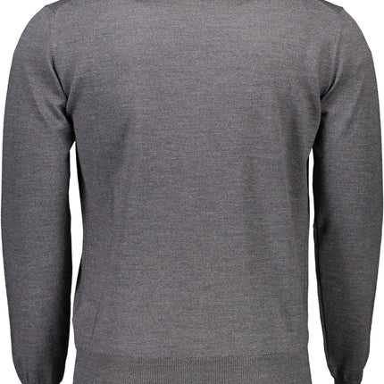 HARMONT & BLAINE Pullover Herren – Grauer Wollpullover aus Italien für Herbst/Winter