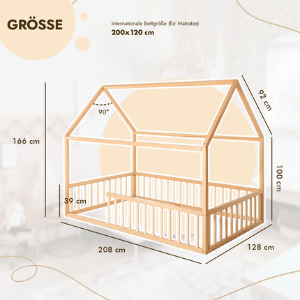 SEO. Hausbett Montessori für Kinder und Kleinkinder ab 1 Jahr - Without bumpers Linkreich