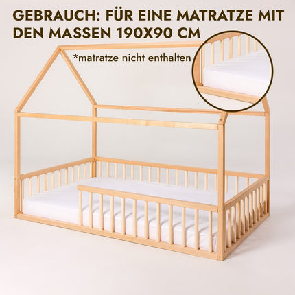 Hausbett Montessori für Kinder und Kleinkinder ab 1 Jahr