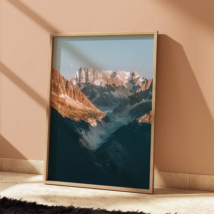 Mer de Glace & Grand Jorasses Print – Alpine Landscape Wall Art