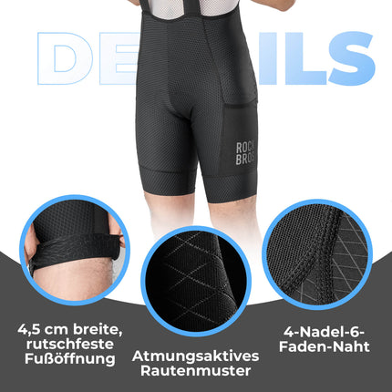 Herren Fahrrad Trägerhose mit Sitzpolster Atmungsaktiv Sommer (Fahrradhose) kaufen bei Linkreich – Jetzt entdecken!