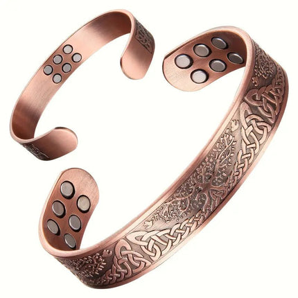 SEO. Herren Kupfer Armband mit Magneten Lebensbaum mit keltischen Knoten - Linkreich