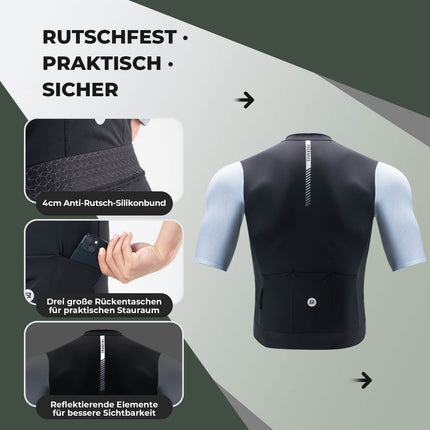 Herren Kurzarm Fahrradtrikot Schnelltrocken Atmungsaktiv Sommer (Fahrradtrikot) kaufen bei Linkreich – Jetzt entdecken!