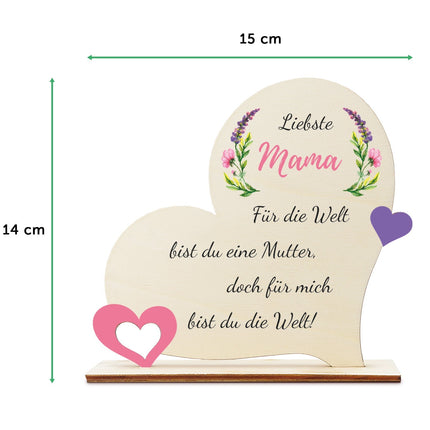 SEO. Herz Holzaufsteller "Liebste Mama" zum Muttertag - Für uns Linkreich