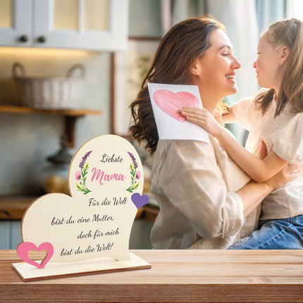 SEO. Herz Holzaufsteller "Liebste Mama" zum Muttertag - Für mich Linkreich