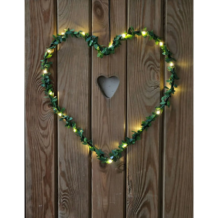 Herz Stern Fenster LED Silhouette Warmweiß Weihnachtsbeleuchtung 30cm Deko grün