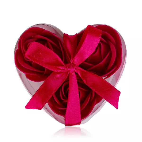 Baderosen Set als Geschenkbox mit 3x3 g » Herz Seifenrosen » Badekonfetti