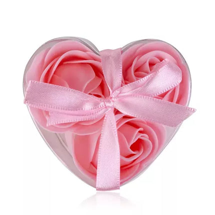 Baderosen Set als Geschenkbox mit 3x3 g » Herz Seifenrosen » Badekonfetti