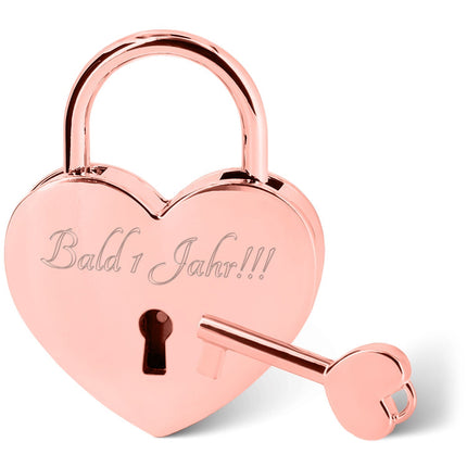 SEO. Herzschloss in Rosegold mit Gravur - Linkreich