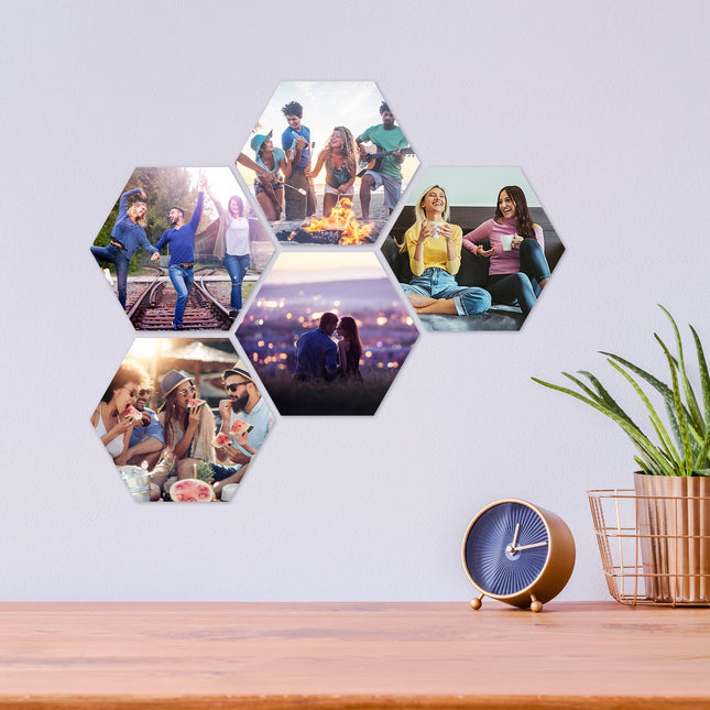 SEO. Hexagon - Acrylkachel mit eigenem Foto - 1er (Einzeln) Linkreich