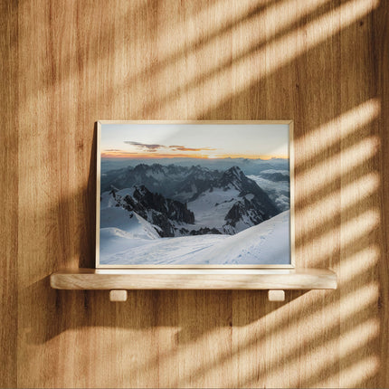 Mont Blanc Summit Wall Art Print – Stunning Alpine Landscape at Sunrise
