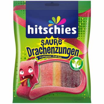 Hitschies Saure Drachenzungen 125 g – saure Fruchtgummi-Streifen