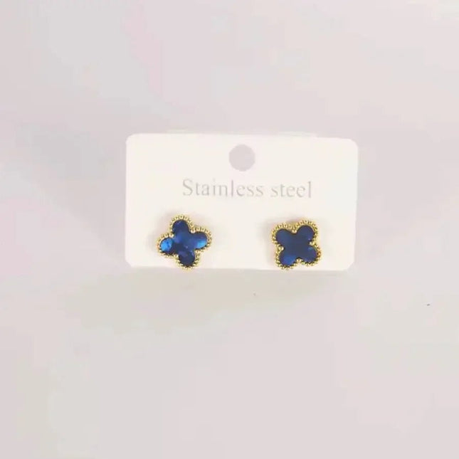 Hochwertige Edelstahl-Ohrringe – farbenfroh, leicht, wasserresistent & pflegeleicht - Dark Blue Linkreich