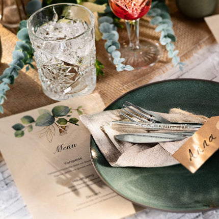 SEO. Hochzeit Gastgeschenk gravierte Glasstrohhalme mit 10 individuellen Gast Namen - 20 cm Linkreich