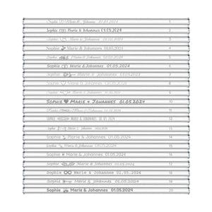 Hochzeit Gastgeschenk gravierte Glasstrohhalme mit 10 individuellen Gast Namen (Glasstrohhalme) kaufen bei Linkreich – Jetzt entdecken!