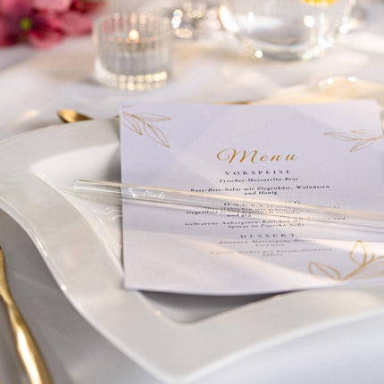 Hochzeit Gastgeschenk gravierte Glasstrohhalme mit 10 individuellen Gast Namen (Glasstrohhalme) kaufen bei Linkreich – Jetzt entdecken!